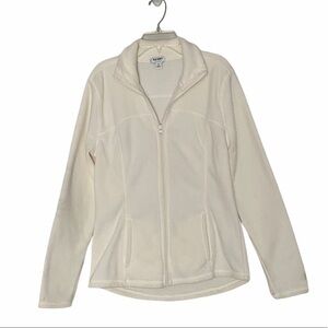Old Navy zip up fleece track jacket cream small